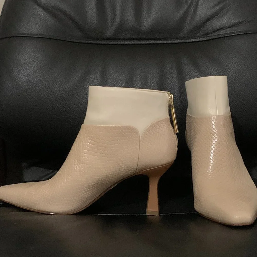 Louise et Cie Cream Leather Ankle Boots 7.5 - Picture 2 of 7